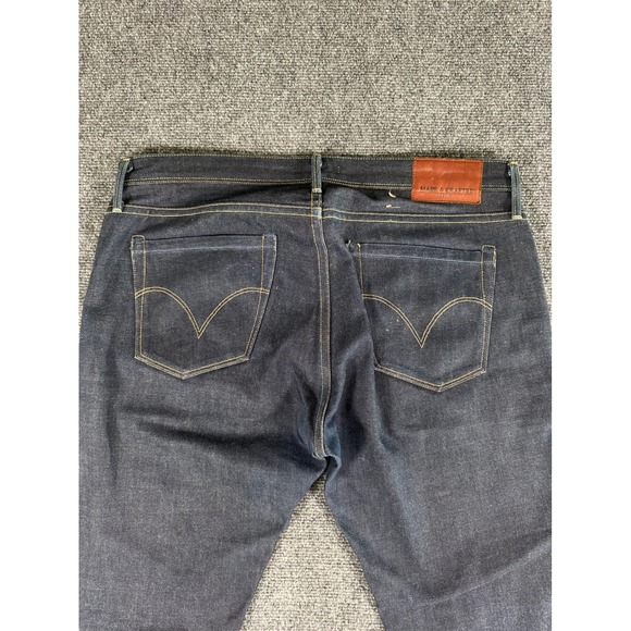 Levis Jeans Mens 34x32 Selvedged Dark Wash Slim Fit Denim Zip Fly Made in USA - Picture 7 of 16